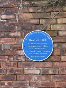 The plaque at Bow Cottage