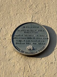 The plaque to James Finlay Weir Johnston